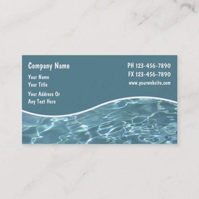 Cartes de visite pour piscine (Devant)
