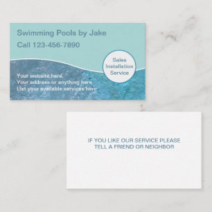 Cartes de visite pour piscine
