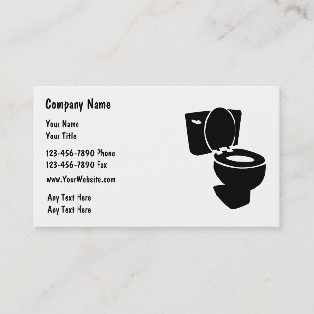 Cartes de visite pour plombier simple (Devant)