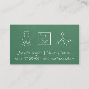 Cartes de visite pour professeur de chimie périodi