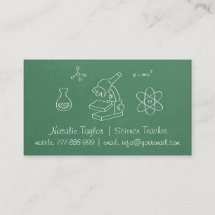 Cartes de visite pour professeur de sciences avec 