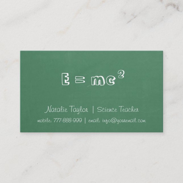 Cartes de visite pour professeur de sciences énerg (Devant)