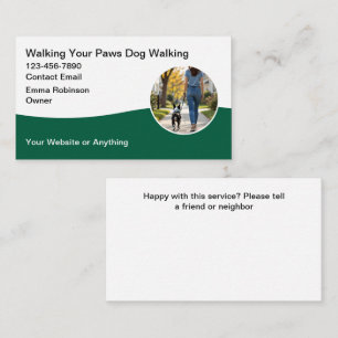 Cartes de visite pour promenade de chien