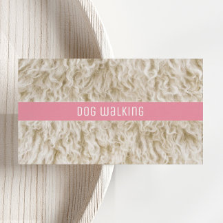 Cartes de visite pour promeneur de chien rose phot