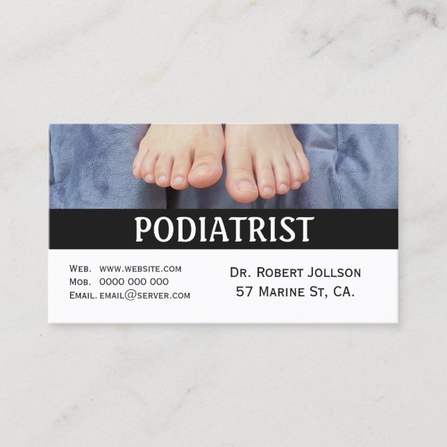 Cartes de visite pour rendez-vous médicaux de podo (Devant)