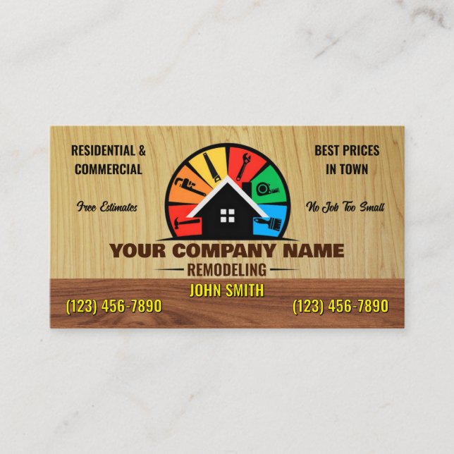 Cartes de visite pour rénovation de maison (Devant)