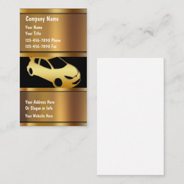 Cartes de visite pour réparation automobile (Devant / Derrière)