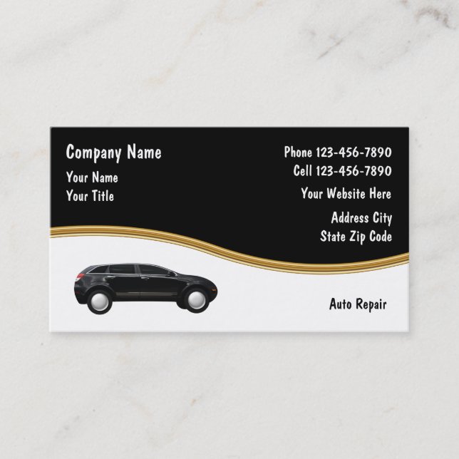 Cartes de visite pour réparation automobile (Devant)