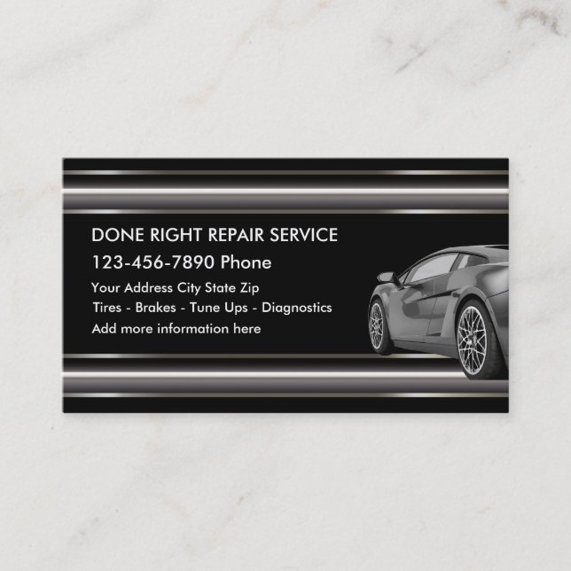 Cartes de visite pour réparation automobile cool (Devant)