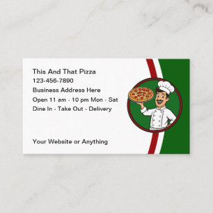 Cartes de visite pour restaurant italien et pizzer