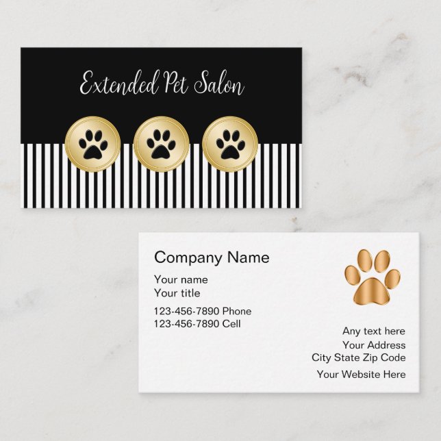 Cartes de visite pour salon de beauté pour animaux (Devant / Derrière)