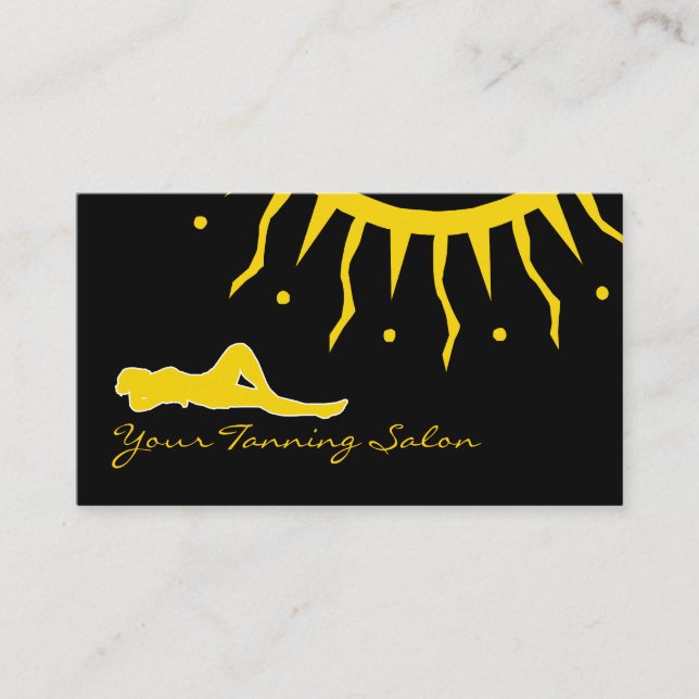 Cartes de visite pour salon de bronzage (Devant)