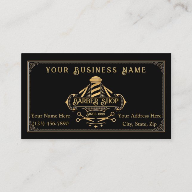 Cartes de visite pour salon de coiffure (Devant)