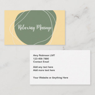 Cartes de visite pour salon de massage tendance et