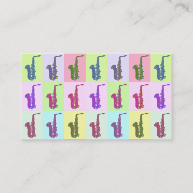 Cartes de visite pour saxophonistes (Devant)
