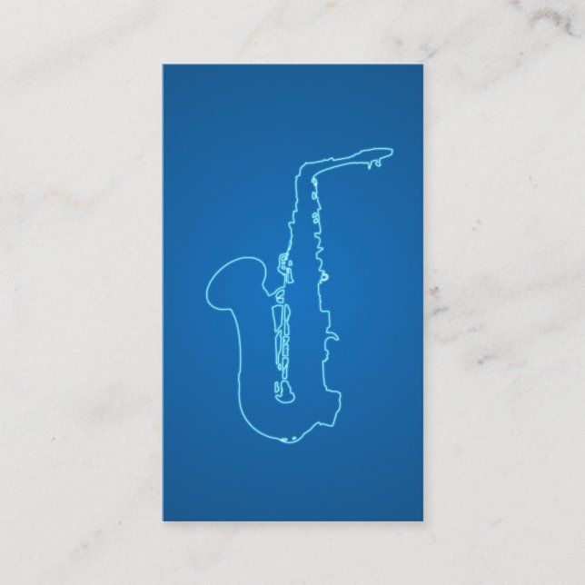 Cartes de visite pour saxophonistes - style néon b (Devant)