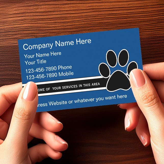 Cartes de visite pour service aux animaux (Créateur téléchargé)