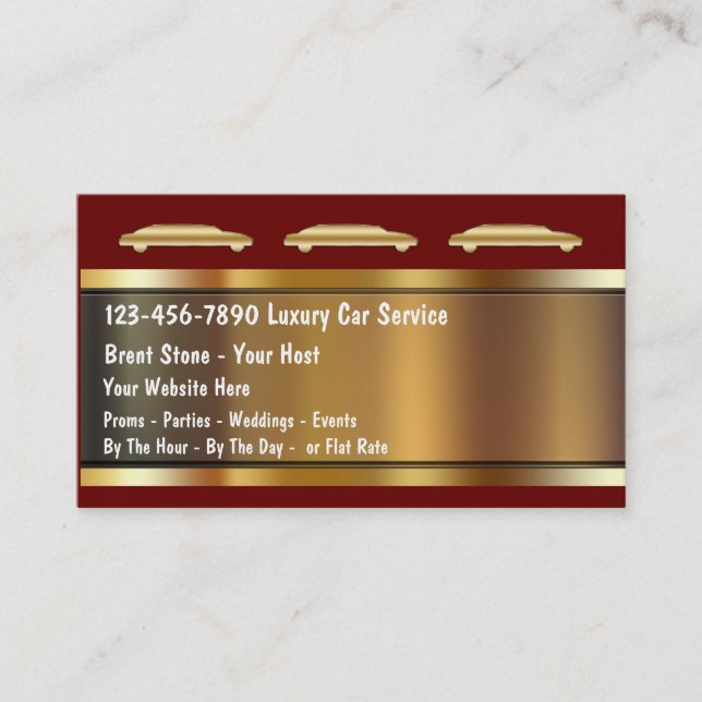 Cartes de visite pour service de limousine (Devant)