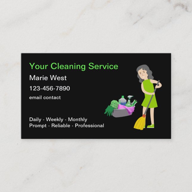 Cartes de visite pour service de ménage (Devant)