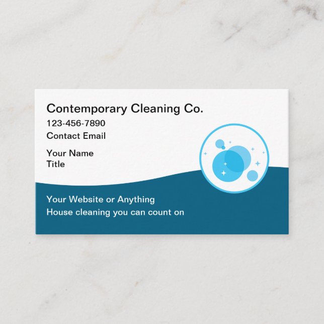 Cartes de visite pour service de nettoyage simple  (Devant)