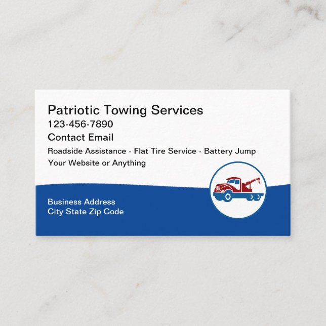 Cartes de visite pour service de remorquage automo (Devant)