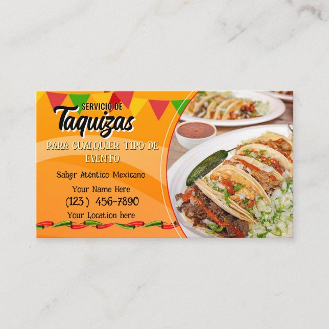 Cartes de visite pour service de tacos (Devant)