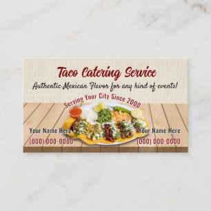 Cartes de visite pour service de tacos