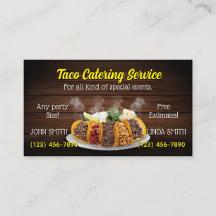 Cartes de visite pour service de tacos