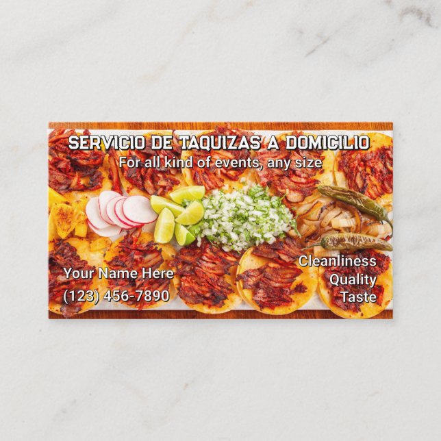 Cartes de visite pour service de tacos (Devant)