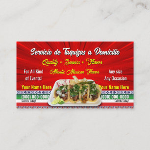 Cartes de visite pour service de tacos
