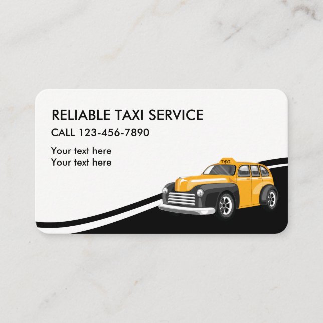 Cartes de visite pour service de taxi (Devant)