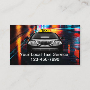 Cartes de visite pour service de taxi local cool