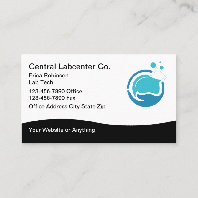 Cartes de visite pour service de tests de laborato (Devant)