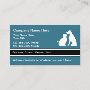 Cartes de visite pour service de toilettage d'anim