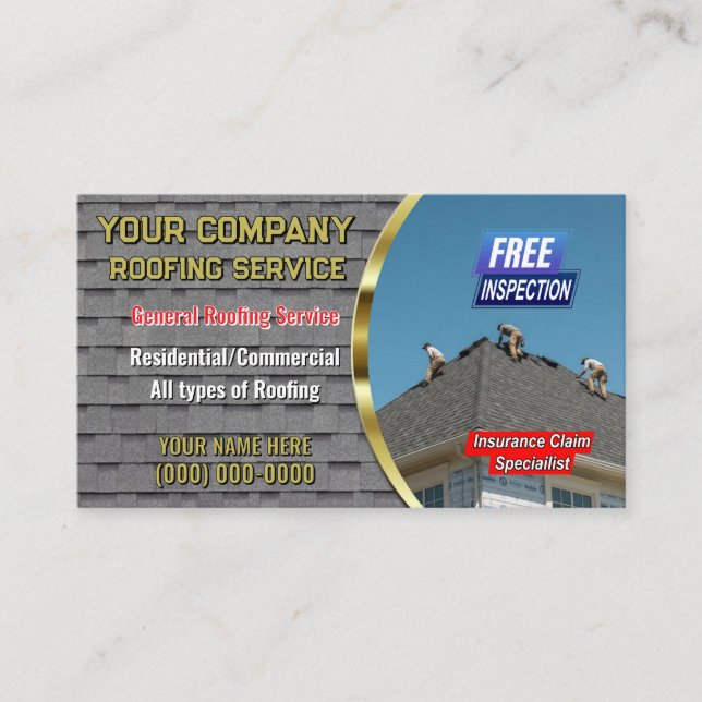 Cartes de visite pour service de toiture (Devant)