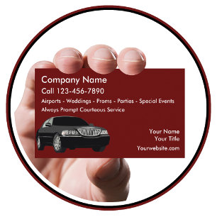 Cartes de visite pour service de voiture de luxe e