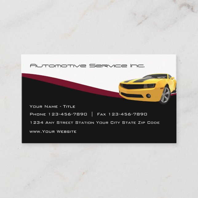 Cartes de visite pour services automobiles cool (Devant)