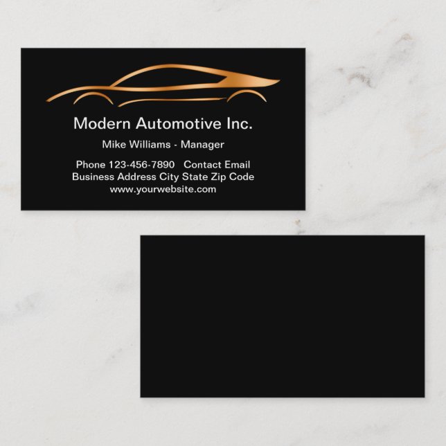 Cartes de visite pour services automobiles de luxe (Devant / Derrière)