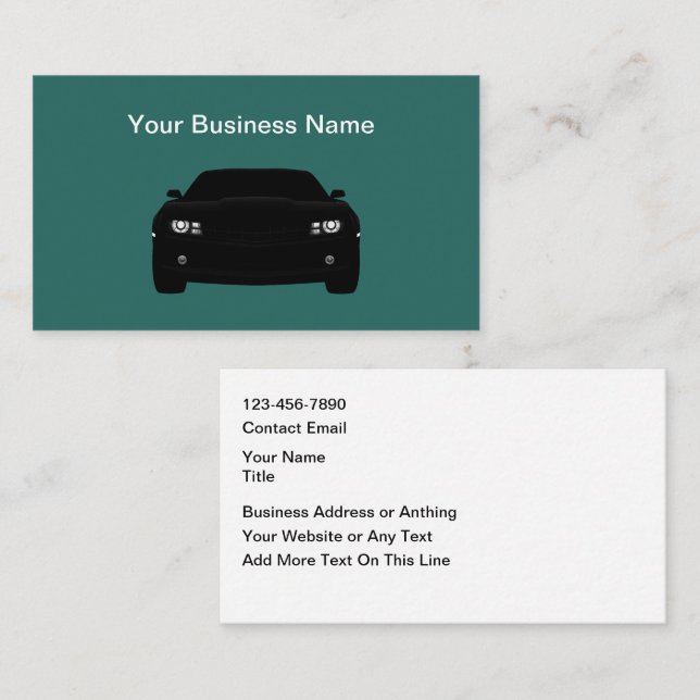 Cartes de visite pour services automobiles moderne (Devant / Derrière)