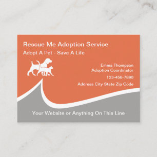 Cartes de visite pour services d'adoption d'animau
