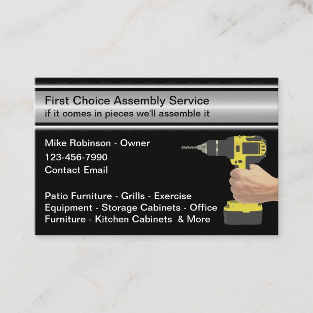 Cartes de visite pour services d'assemblage de bri (Devant)