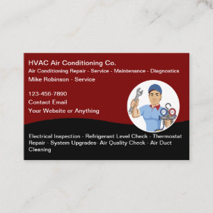Cartes de visite pour services de climatisation CV