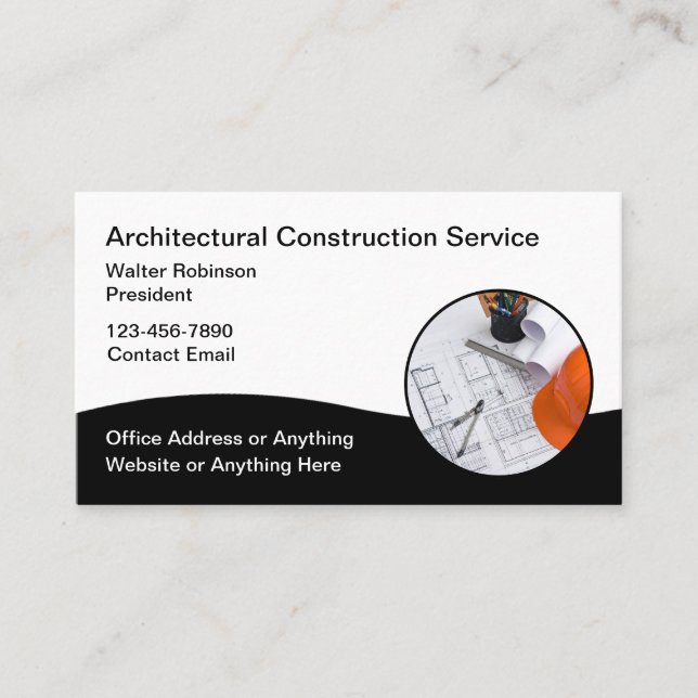 Cartes de visite pour services de construction d'a (Devant)