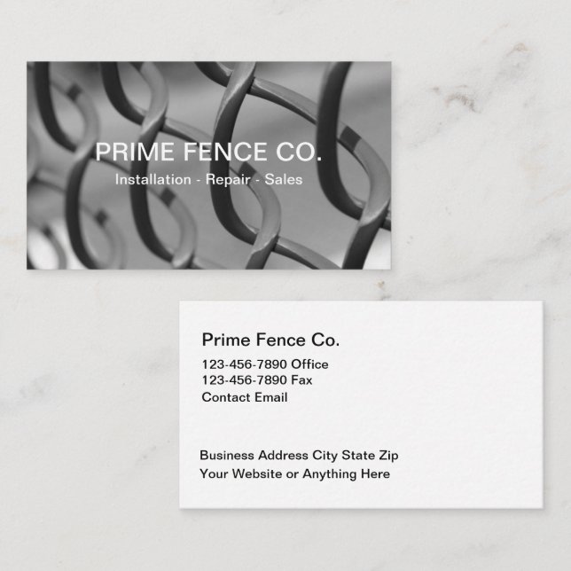 Cartes de visite pour services de construction de  (Devant / Derrière)