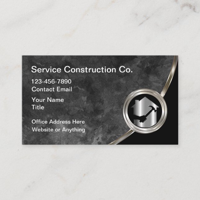 Cartes de visite pour services de construction élé (Devant)