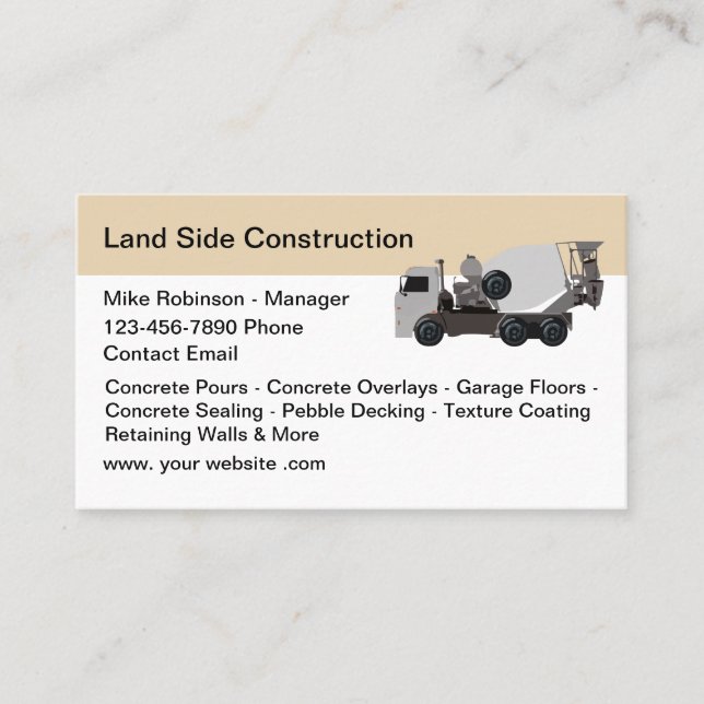 Cartes de visite pour services de construction en  (Devant)