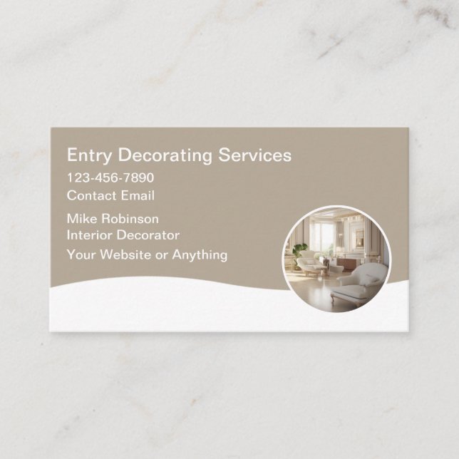 Cartes de visite pour services de décoration moder (Devant)