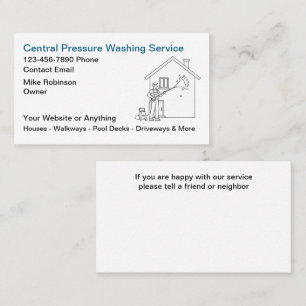 Cartes de visite pour services de lavage sous pres