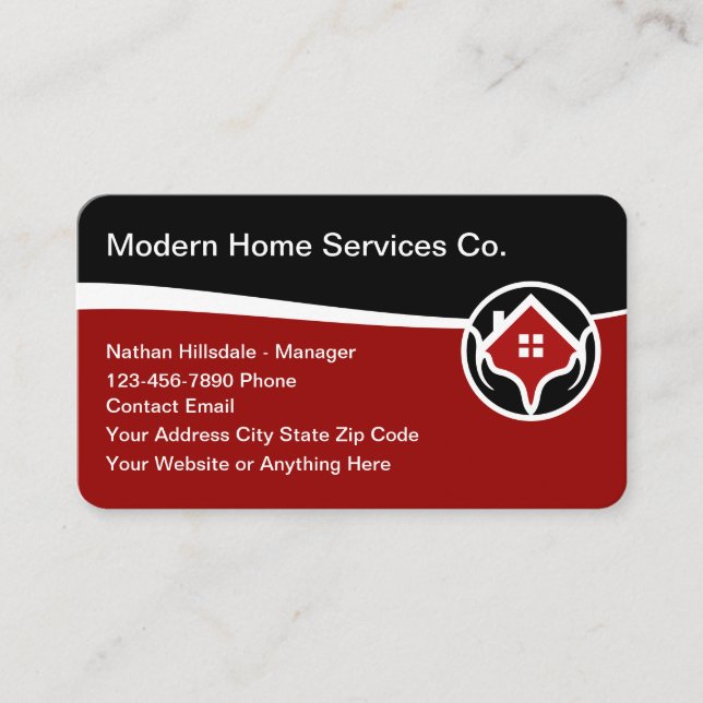 Cartes de visite pour services de maison modernes (Devant)