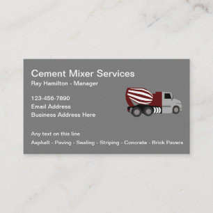 Cartes de visite pour services de malaxage de cime